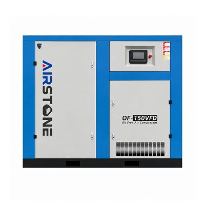 Airstone oil free water lubricant 8bar fix speed type screw compressor for high precision industry